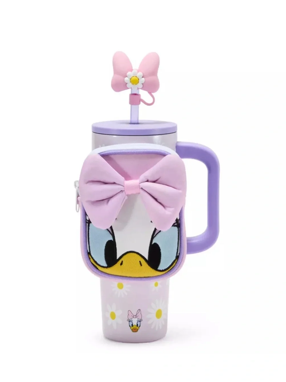New 2026 Disney Daisy Duck 30oz Stainless Steel Travel Tumbler Straw & Zip Case